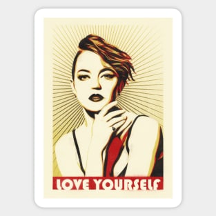 Emma Stone Obey Love Yourself Sticker